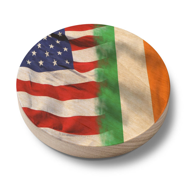 American Irish Flag Magnetic Wooden Bottle Opener