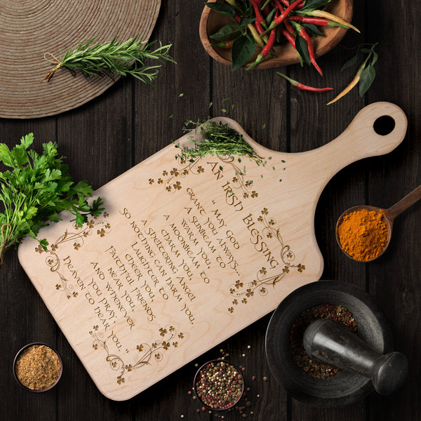 An Irish Blessing Hardwood Paddle Cutting Board
