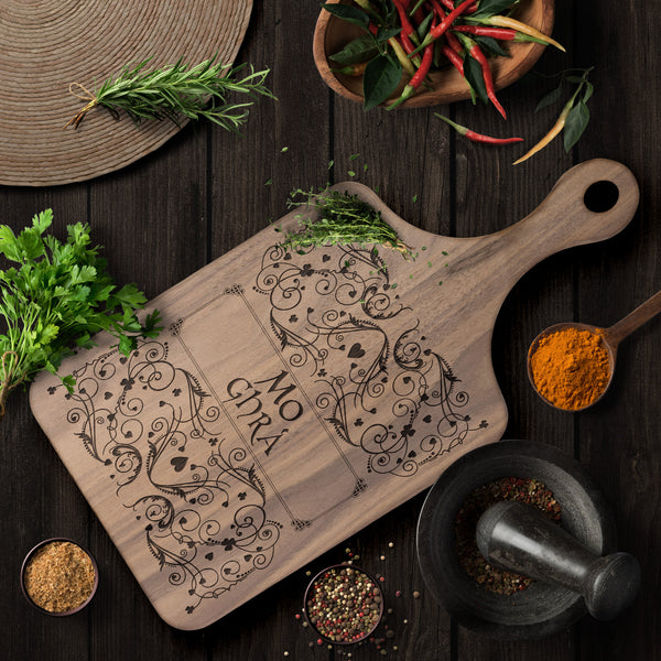 My Love (Mo Ghrá in Irish) Hardwood Paddle Cutting Board