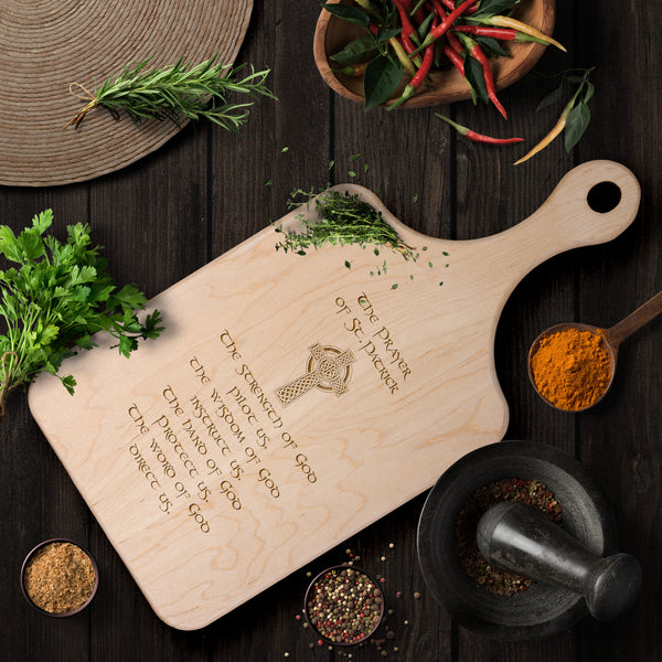 The Prayer of St. Patrick Hardwood Paddle Cutting Board