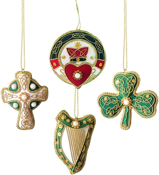 ☘️ Irish Velvet Hanging Ornaments - Set of 4 ☘️