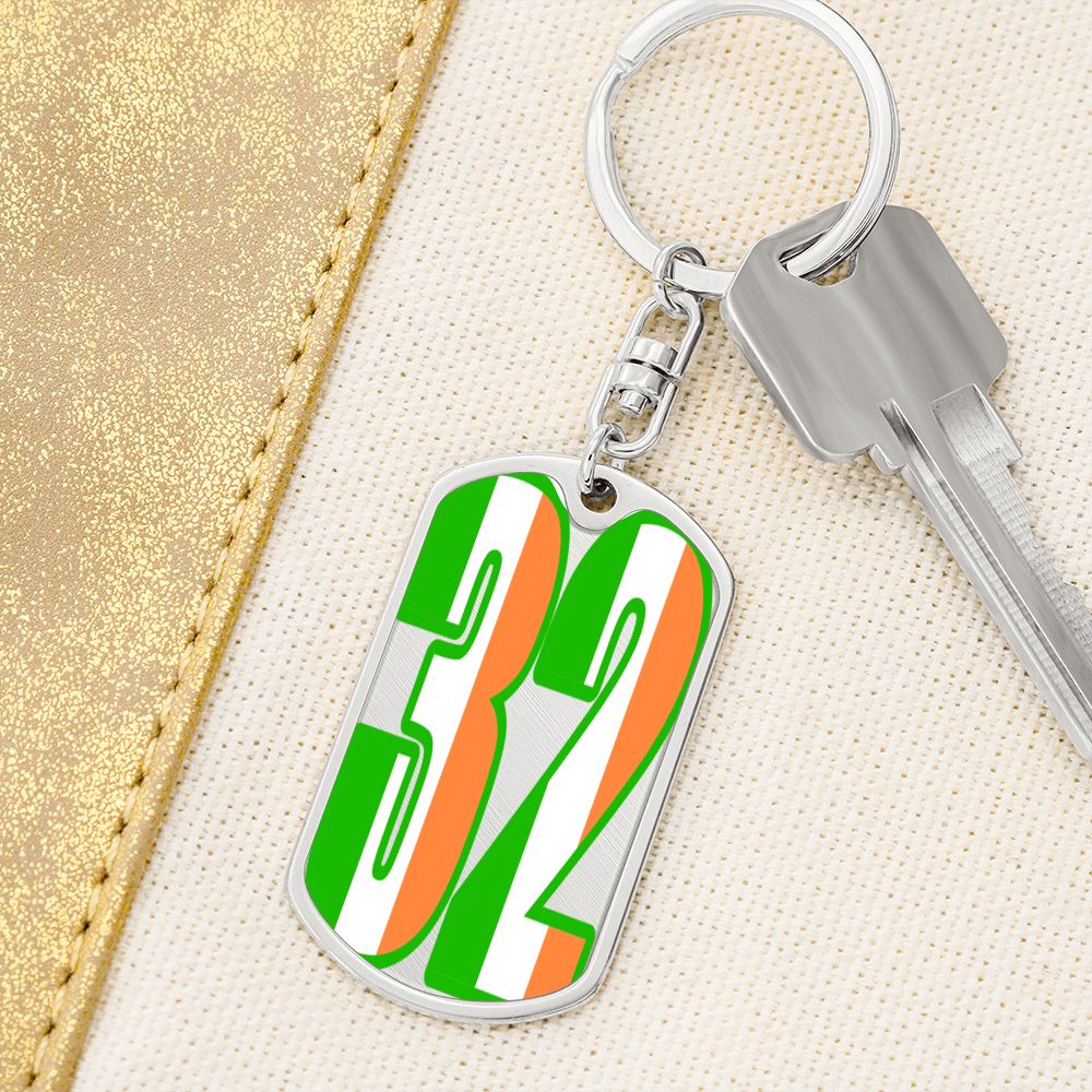 32 County Ireland Graphic Dog Tag Keychain