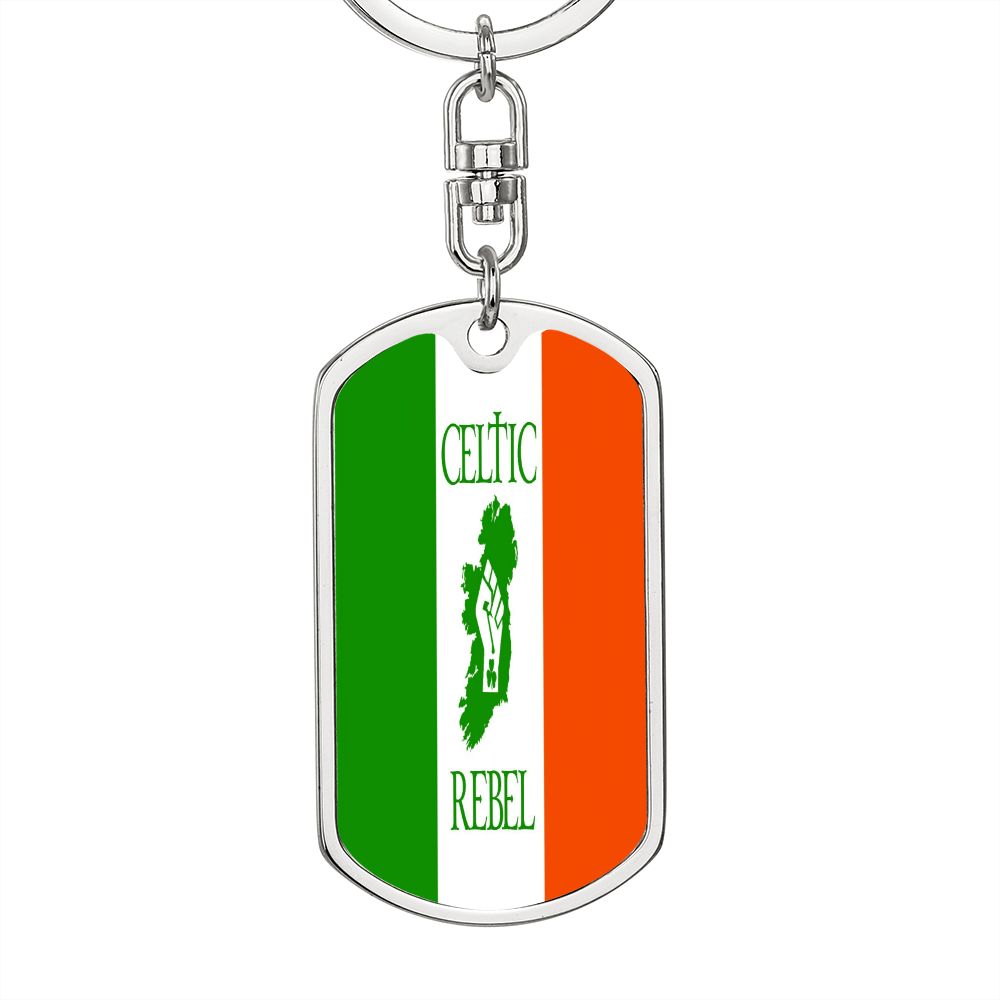 Celtic Rebel Graphic Dog Tag Keychain