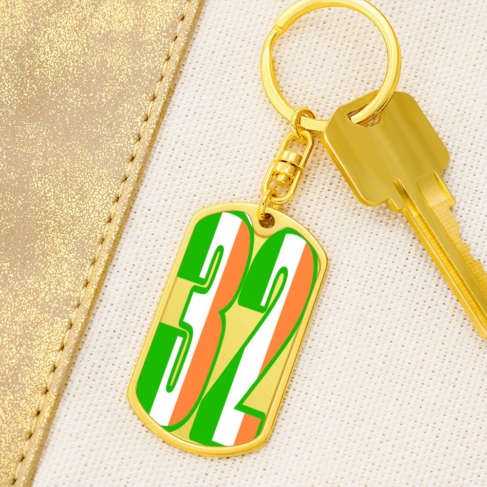 32 County Ireland Graphic Dog Tag Keychain