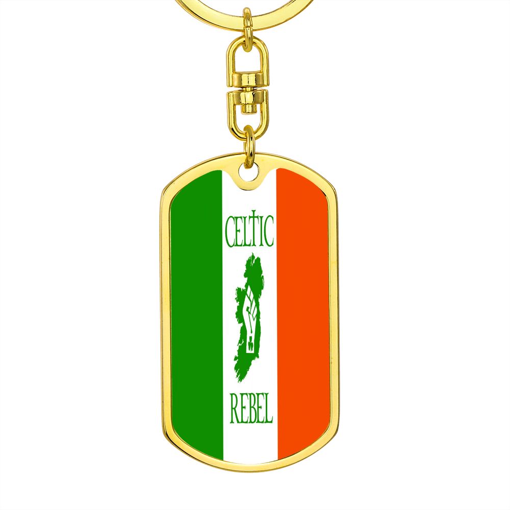 Celtic Rebel Graphic Dog Tag Keychain