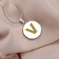 Celtic Initial Luxury Necklace - Initial V