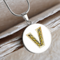 Celtic Initial Luxury Necklace - Initial V