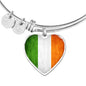 ☘️ Ireland Flag Heart Bangle Bracelet ☘️