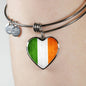 ☘️ Ireland Flag Heart Bangle Bracelet ☘️