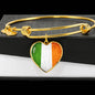 ☘️ Ireland Flag Heart Bangle Bracelet ☘️