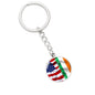 Distressed American Irish Flag Graphic Circle Keychain