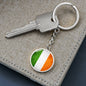 Ireland Flag Graphic Circle Keychain