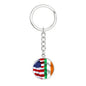 Distressed American Irish Flag Graphic Circle Keychain