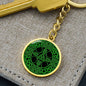 Irish Celtic Cross Shield Graphic Circle Keychain
