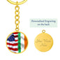 Distressed American Irish Flag Graphic Circle Keychain