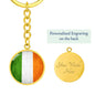 Ireland Flag Graphic Circle Keychain