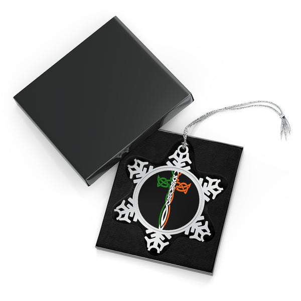 Irish Celtic Cross Dagger Pewter Snowflake Ornament