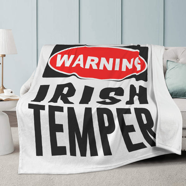 WARNING...Irish Temper Soft Polyester Premium Fleece Blanket