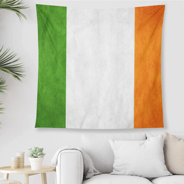 Distressed Irish Flag Polyester Peach Skin Wall Tapestry