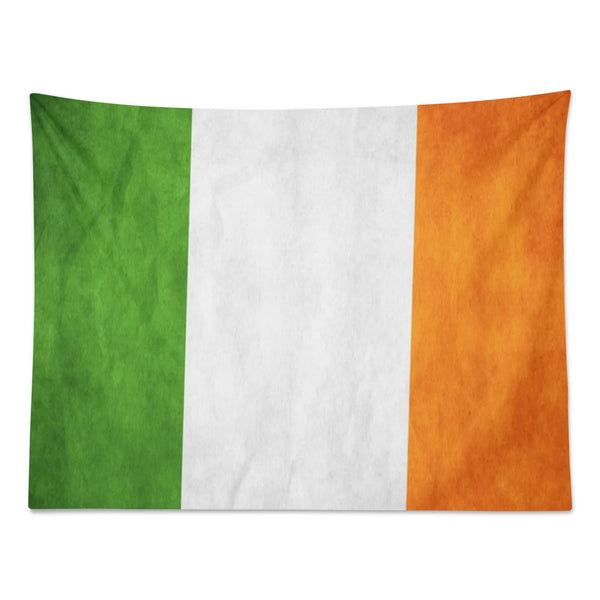 Distressed Irish Flag Polyester Peach Skin Wall Tapestry