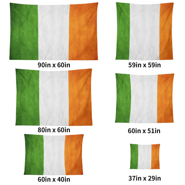 Distressed Irish Flag Polyester Peach Skin Wall Tapestry