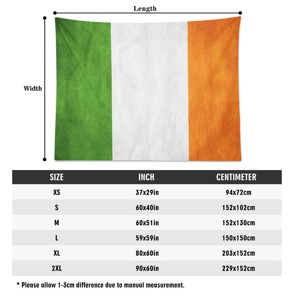 Distressed Irish Flag Polyester Peach Skin Wall Tapestry