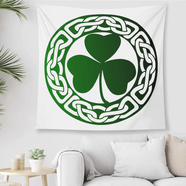 Shamrock Celtic Knot Polyester Peach Skin Wall Tapestry