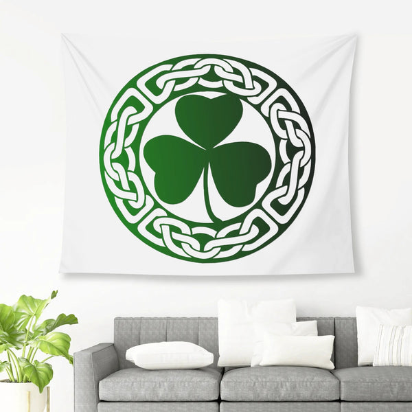 Shamrock Celtic Knot Polyester Peach Skin Wall Tapestry