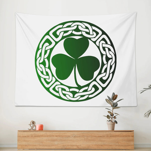 Shamrock Celtic Knot Polyester Peach Skin Wall Tapestry