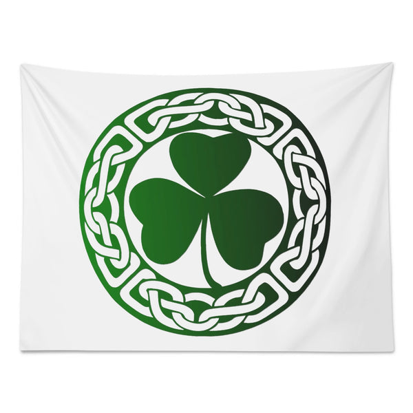 Shamrock Celtic Knot Polyester Peach Skin Wall Tapestry