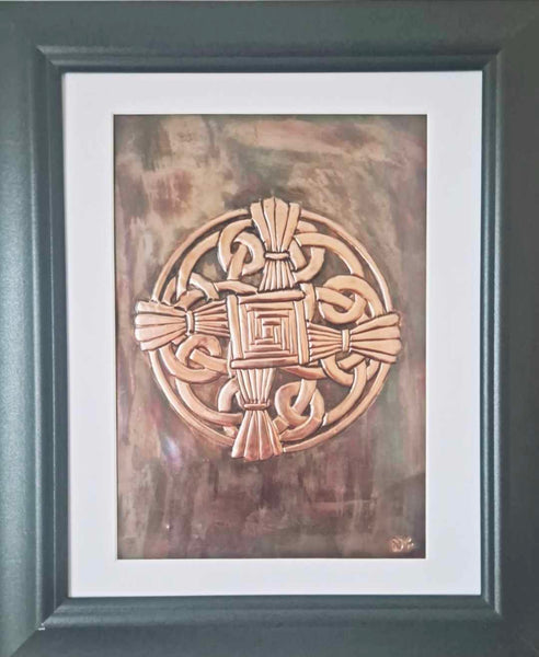 ☘️ St. Brigid's Cross Framed Copper ☘️