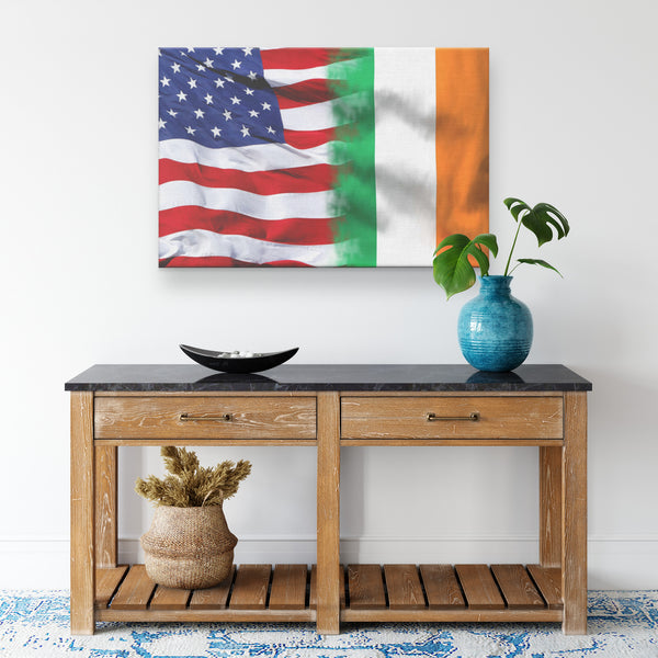 ☘️ Distressed American Irish Flag Canvas Print Wall Art ☘️