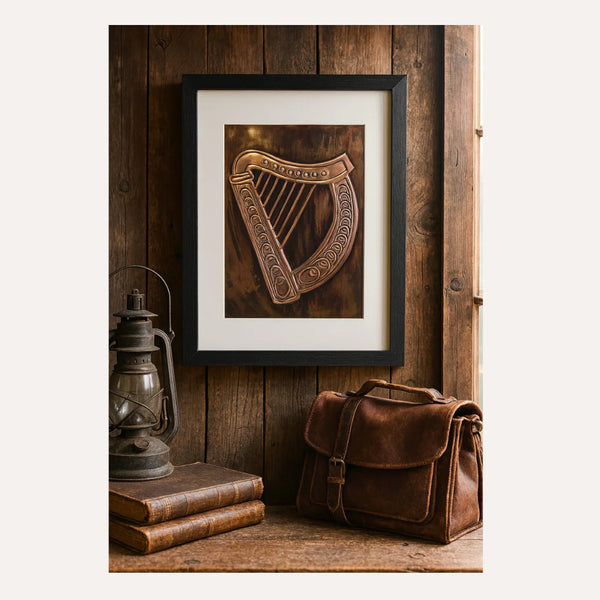 ☘️ Irish Harp Framed Copper ☘️