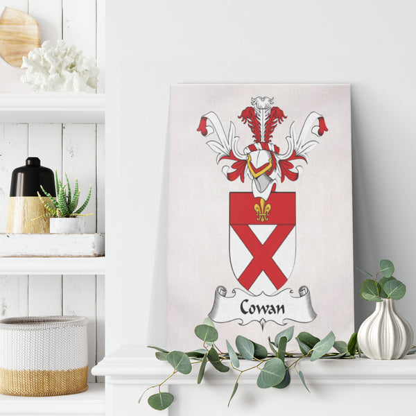 Irish Family Crest - Cowan - Canvas Print Wall Art