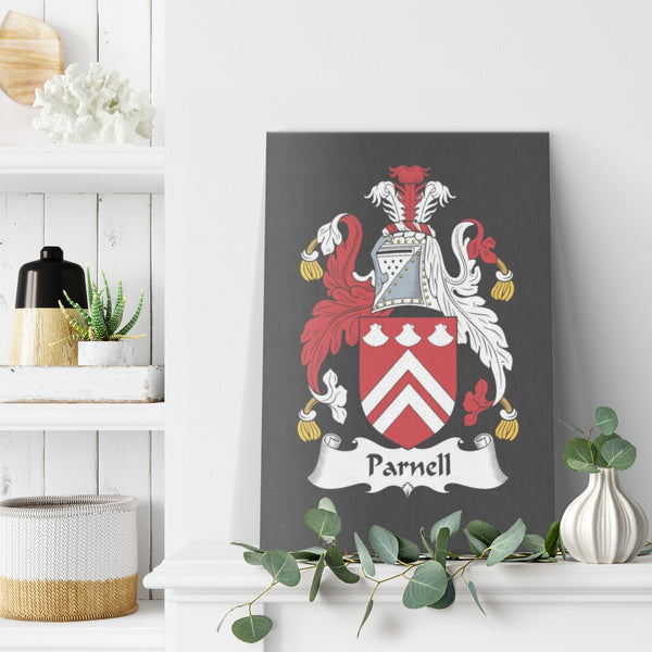 Irish Family Crest - Parnell - Canvas Print Wall Art