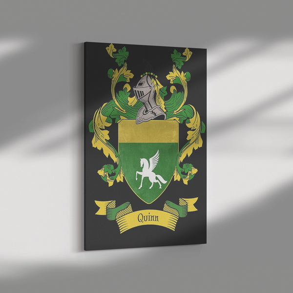 Irish Family Crest - Quinn - Canvas Print Wall Art