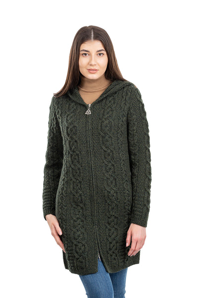 ☘️ Celtic Zip Hooded Aran Jacket ☘️