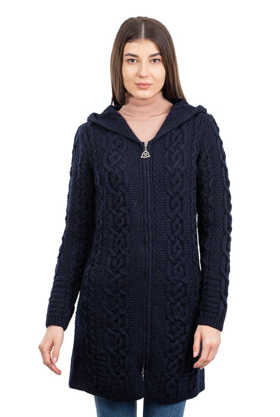 ☘️ Celtic Zip Hooded Aran Jacket ☘️