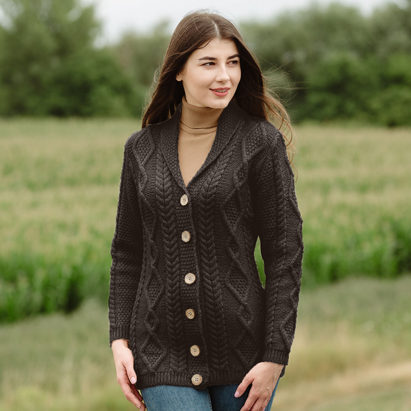 ☘️ Classic Ladies Shawl Collar Buttoned Cardigan ☘️