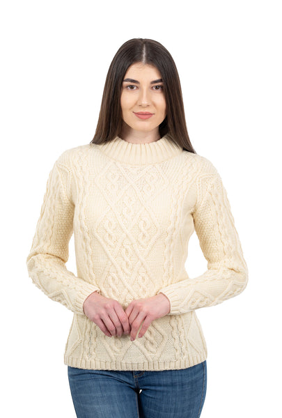 ☘️ Ladies Traditional Irish Cable Knit Sweater ☘️