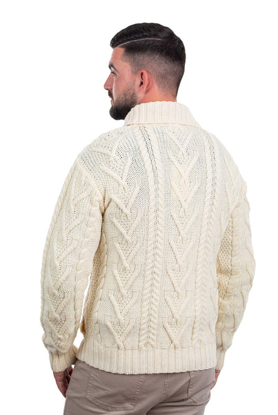 ☘️ Men's Buttoned Shawl Collar Cable Sweater ☘️