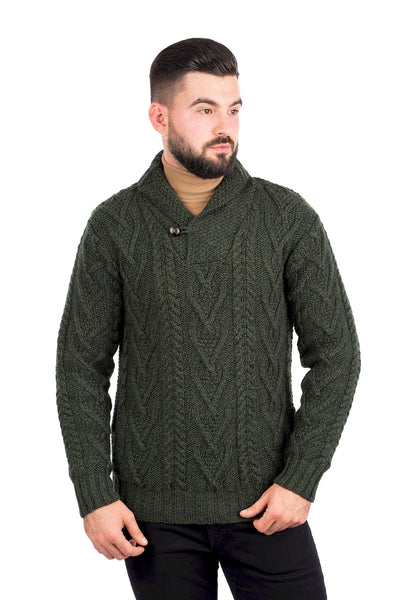 ☘️ Men's Buttoned Shawl Collar Cable Sweater ☘️