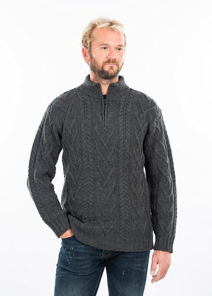 ☘️ Men's Zip Neck Irish Fisherman Sweater ☘️