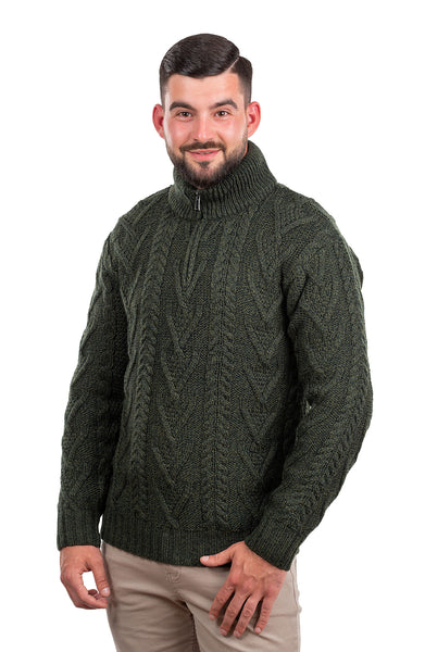 ☘️ Men's Zip Neck Irish Fisherman Sweater ☘️