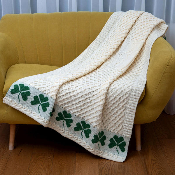 ☘️ Irish Shamrock Merino Wool Throw ☘️