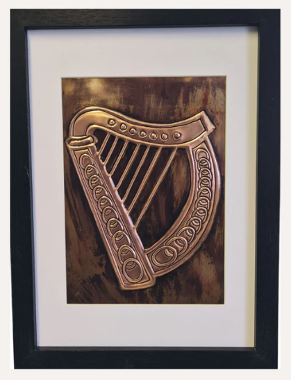 ☘️ Irish Harp Framed Copper ☘️