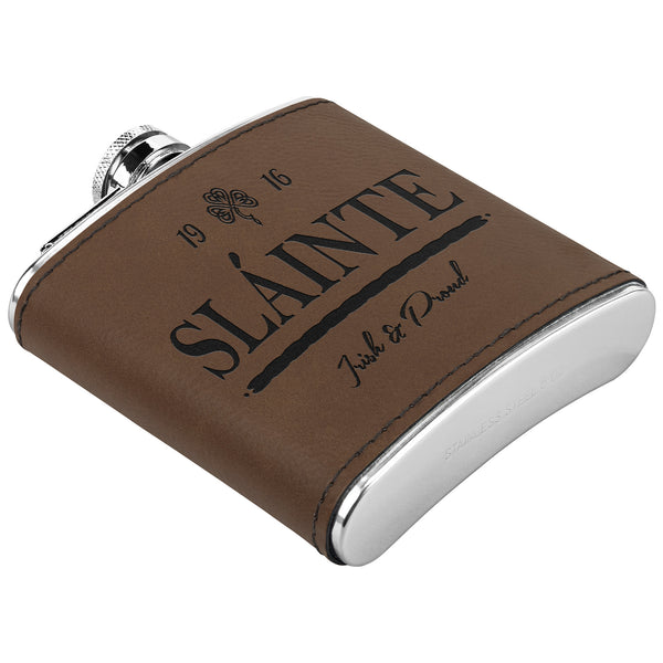 ☘️ Sláinte...Irish & Proud Premium Leather Flask ☘️