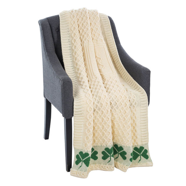 ☘️ Irish Shamrock Merino Wool Throw ☘️