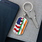 American Irish Flag Graphic Dog Tag Keychain