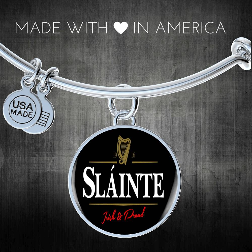 ☘️ Sláinte...Irish & Proud Bangle Bracelet ☘️